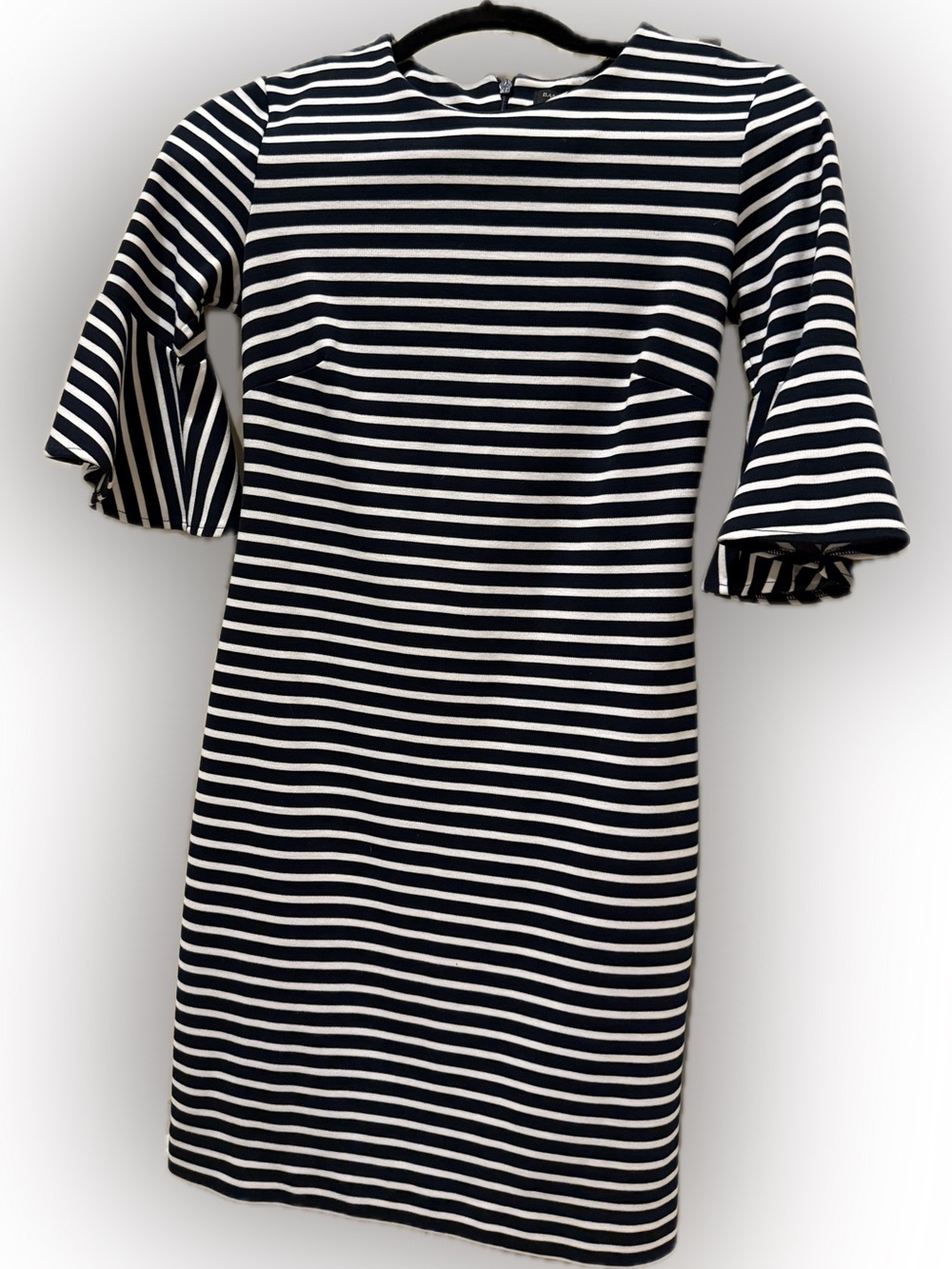 Banana Republic Navy and White Striped Midi Dress
